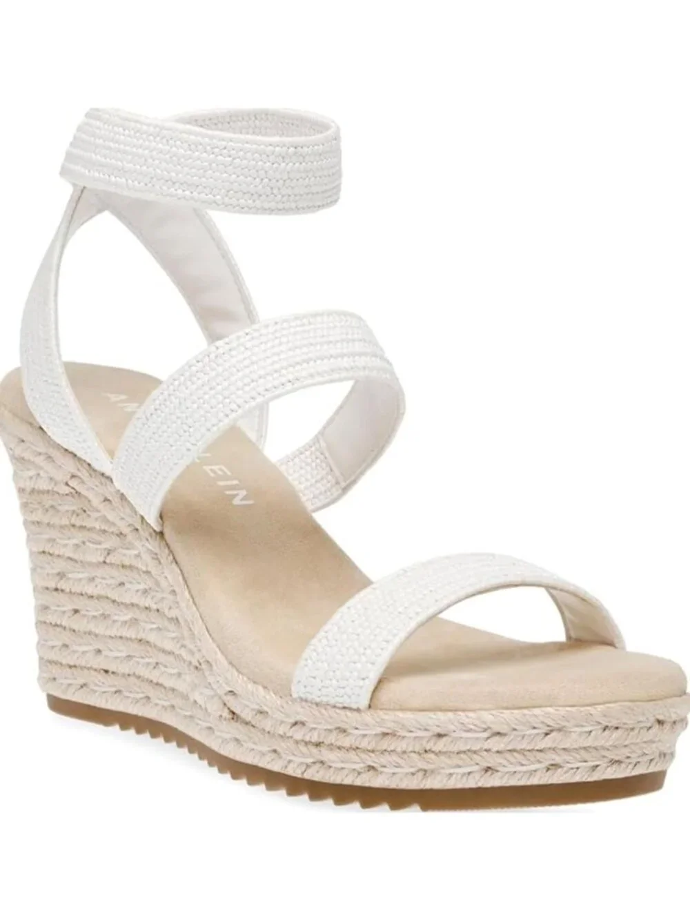 Anne Klein Willa Espadrille Wedge Platform Sandals White Size 9